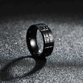 Черное кольцо из нержавеющей стали для мужчин, модный тренд, кольцо на палец из титановой стали, мужские вечерние украшения