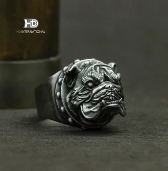 кольцо для собак-хулиганов из серебра 925 пробы, кольцо для домашних животных, ювелирные изделия ручной работы на заказ