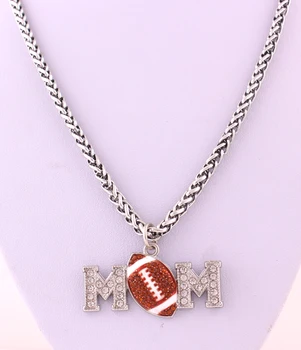 Ожерелье с подвеской в виде бейсбола с кристаллами для мамы