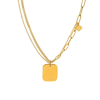 Цепочка в форме сердца в стиле хип-хоп, Ожерелье с буквами в форме сердца, ювелирные изделия для девочек