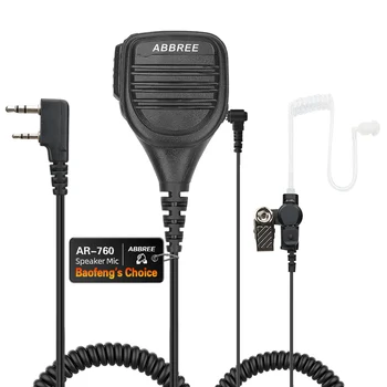 Baofeng & ABBREE AR760 IP54 Водонепроницаемый микрофон с плечевым динамиком PTT Mic для Baofeng UV-5R BF-888S UV-82 UV-S9 Plus UV-13 PRO