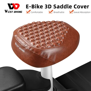 WEST BIKING Удобное седло для электровелосипеда, гелевый 3D-чехол для подушки, сиденье для электрического велосипеда, водонепроницаемая нескользящая массажная подушка