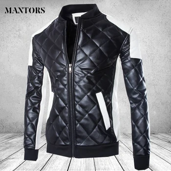 Кожаная куртка мужская в стиле пэчворк, зимние флисовые мотоциклетные куртки из искусственной кожи, мужская повседневная ветровка, Ropa De Hombre, тонкие пальто, мужские
