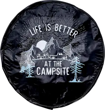 Виниловый чехол Camco Life is Better at Campsite 29 дюймов с эластичным низом-прочная конструкция Защищает от грязи, дождя и солнца Ваши запасные части.