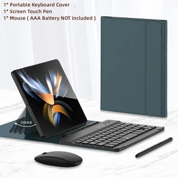Магнитный беспроводной съемный чехол для Bluetooth-клавиатуры и мыши Samsung Galaxy Z Fold 4 3 2 с крышкой для карандаша