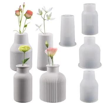 Хрустальная эпоксидная цементная ваза DIY Силиконовая форма Креативные гипсовые формы для цветочных горшков из бетона Формы из эпоксидной смолы
