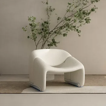 Роскошный диван-кресло из овечьего флиса, дизайнерское кресло для приема гостей в скандинавском стиле, Мебель для простой домашней гостиной для отдыха, Мягкое кресло