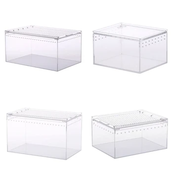 Коробка для кормления рептилий, акриловая клетка для рептилий, Прозрачный Кубический контейнер для пауков