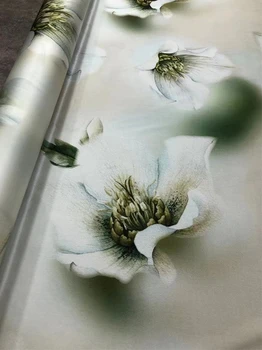 Новая саржевая эластичная шелковая ткань Misty Flower 21 мм, платье-рубашка с высоким воротом, шелковая ткань Mulberry, 50x140 см