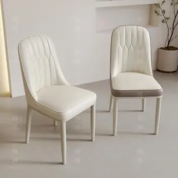 Обеденный стул Cream Wind из массива дерева со спинкой в виде лепестков Стул для макияжа Роскошный Современный обеденный стул Простой скандинавский кожаный стул