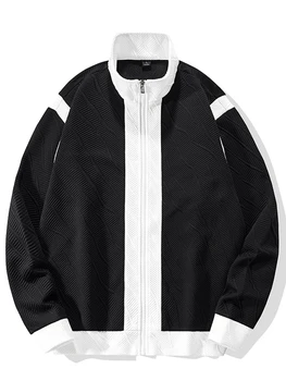 2023 Новая Повседневная куртка, мужская Дышащая верхняя одежда, мужская уличная одежда в стиле пэчворк, Удобная Мужская одежда, Черный, Белый, Размер 3XL