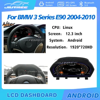 12,3 Дюйма для BMW 5 Серии 3 серии E90 E91 2004-2010 Цифровая приборная панель Виртуальная комбинация приборов ЖК-спидометр в кабине