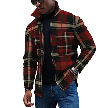 Новые весенние куртки для мужчин; модный тренд; повседневная куртка с длинными рукавами и пуговицами с принтом; мужская верхняя одежда; уличная одежда куртка