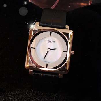 ЛУЧШИЕ наручные часы Квадратные кварцевые часы Высококачественные женские часы из натуральной кожи Наручные часы в минималистичном стиле от фабрики
