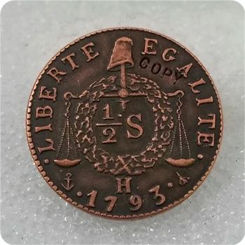 КОПИЯ 1793 Франция КОПИЯ монеты 1/2 Сол 