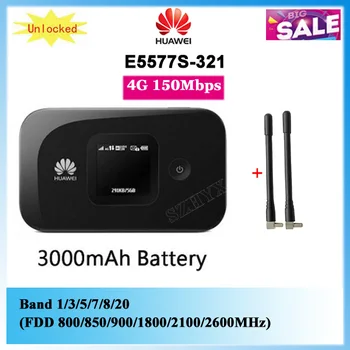 Разблокированный Huawei E5577 E5577s-321 150 Мбит/с Аккумулятор 3000 мАч 4G LTE Мобильный Wi-Fi Роутер Карманная Точка доступа PK E5577Fs-932 E5377Ts-32