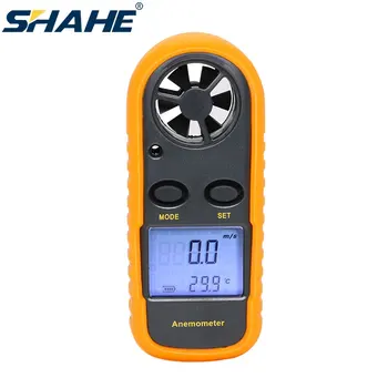 Ручной Анемометр SHAHE, Измеритель Скорости Ветра 0-30 м/с, Измеритель Температуры 10 ~ 45C, Тестер Температуры С ЖК-Дисплеем С Подсветкой, Анемометр