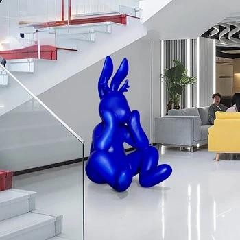 Абстрактная Скульптура животного Кролика, Креативное украшение вестибюля отеля, Детская зона, Мультяшное Декоративное искусство на большом полу