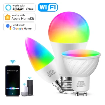 MFI Сертифицированный Homekit Smart WiFi Светодиодные Потолочные Светильники /E14 GU10 E27 Светодиодная Лампа С Регулируемой Яркостью Работает С Apple Home Kit Alexa Google