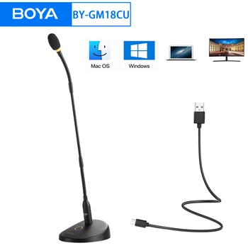 Настольный конденсаторный микрофон BOYA BY-GM18CU USB Gooseneck для ПК Компьютерные Видеоконференции Потоковые собрания Лекции