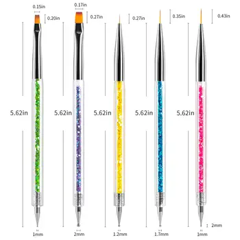 BQAN 1 комплект, кисть для дизайна ногтей, наконечник для рисования, резьба, ручка для разметки, Флэтфан Лайнер, Акриловый гель, УФ-лак для ногтей, ручка для ногтей