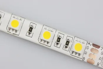 Светодиодная лента IP65 DC24V 5050 SMD гибкий светильник 60LED /m, 5m 300LED, Белый, теплый, синий, Зеленый, Красный, желтый; RGB; водонепроницаемое силиконовое покрытие