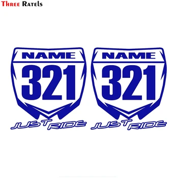 Три Ratels FTZ-158 # 20x10.6cm 2ШТ на заказ с вашим именем JUST RIDE Motocross Номерной знак Реплика Наклейка Наклейки