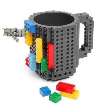 Забавная креативная чашка из строительного блока, кружка для сборки своими руками, кофейная кружка, игрушечные украшения