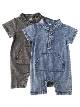 Citgeett Лето 0-24 м Джинсовая одежда для новорожденных мальчиков, Шорты, комбинезон с рукавами, Хлопковая летняя одежда, 0-18 месяцев