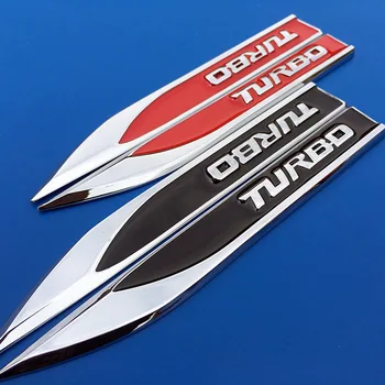 1 пара 3D металлических автомобильных крыльев с турбонаддувом, значок с правой и левой стороны, эмблема на крыле, наклейка на автомобиль