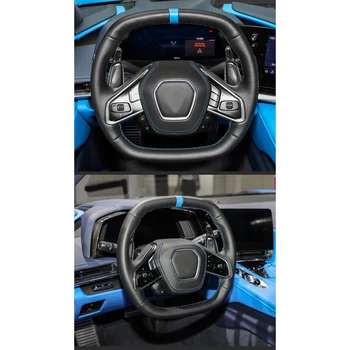 Автомобильное красное рулевое колесо из углеродного волокна, удлинитель рычага переключения передач, подходит для Chevrolet Corvette C8 2020-2022