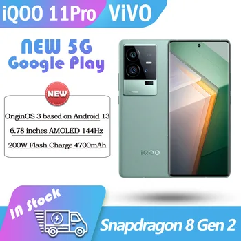 Оригинальный смартфон ViVO iQOO 11 Pro 5G Snapdragon 8 + Gen 2 200 Вт Флэш-Зарядное Устройство 4700 мАч 144 Гц googleplay Игровой телефон 50-Мегапиксельная Камера