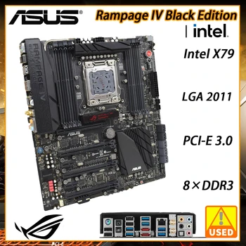 Материнская плата LGA 2011 ASUS RAMPAGE IV BLACK EDITON Intel X79 REPUBLIC OF GAMERS 8 × DDR3 64 ГБ с разгоном Bluetooth 4.0 HIFI E-ATX
