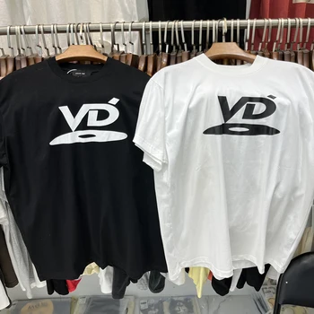 Винтажная футболка VUJADE большого размера, высококачественные хлопковые футболки с буквенным принтом, выстиранные в тяжелом весе, с коротким рукавом для мужчин и женщин